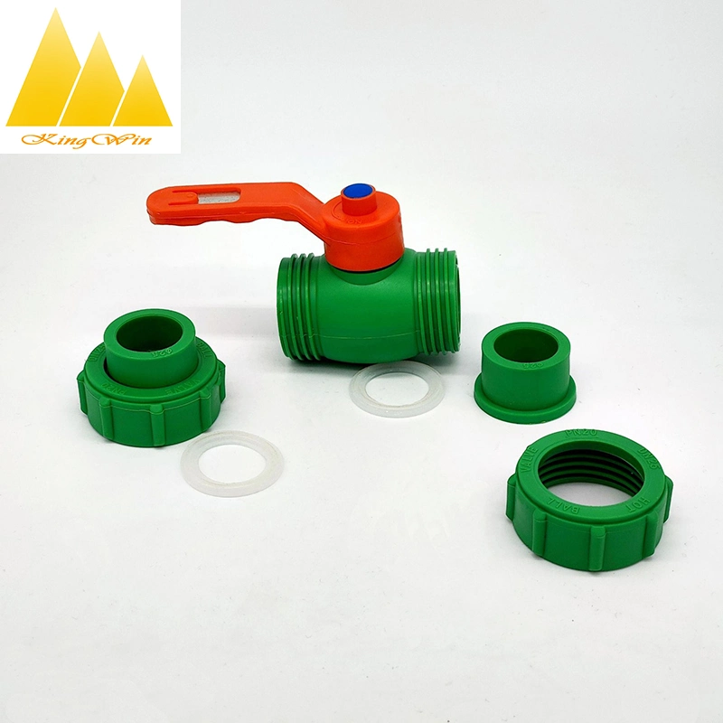 All Kinds of Factoty Supply PPR Pipe Fitting Green Color Double Union Ball Valve for Home