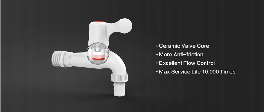 Fast Delivery Plastic PVC Water Faucet Kitchen Tap Water Bathroom Bibcock Sink Mixer Single Red Handle