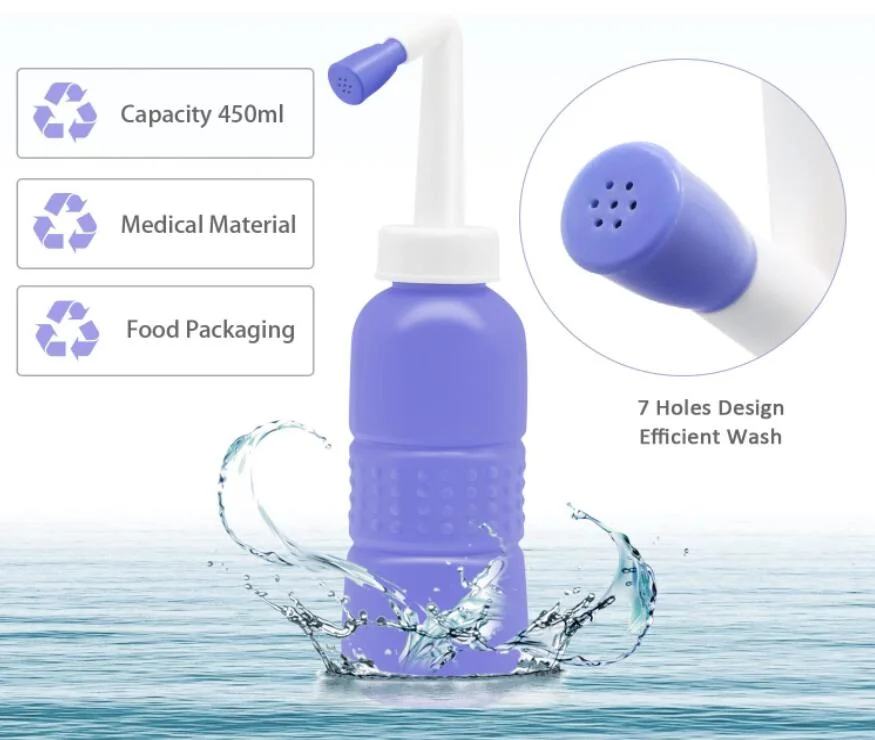 Portable Bidet, Personal Bidet Sprayer for Personal, Handheld Travel Bidet with 450ml Water Capacity and Angled Nozzle Spray