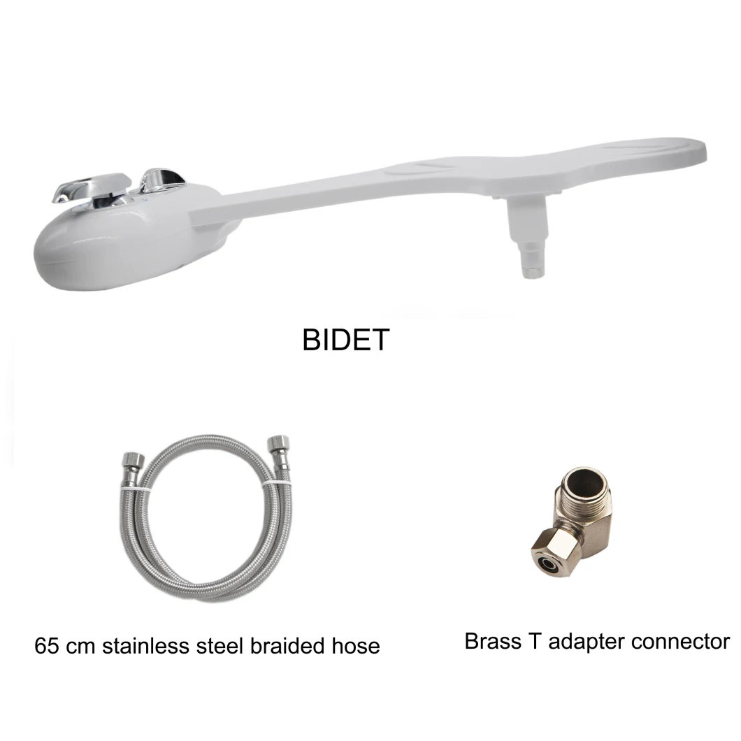 Bathroom Product Toilet Accessory 2 Functions Mechanical Bidet Toilet Seat Bidet Cold Water Only Eb7501 with Brass Valve, Stainless Steel Hose