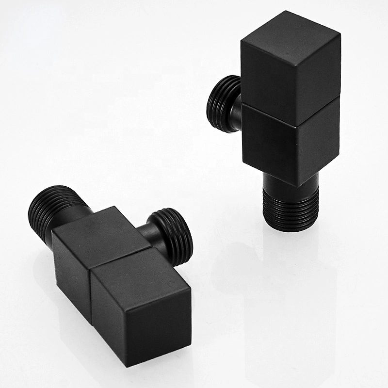 Wall Mount Brass G1/2 Quick Open 90 Degree Angle Stop Cock Valve Square Matte Black Shut off Angle Valve