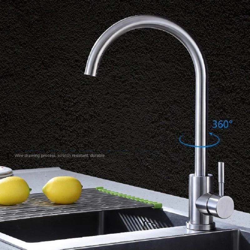 SS304 Kitchen Mixer Sink Faucet Sanitary Ware Cold and Hot Water Mixer Water Tap
