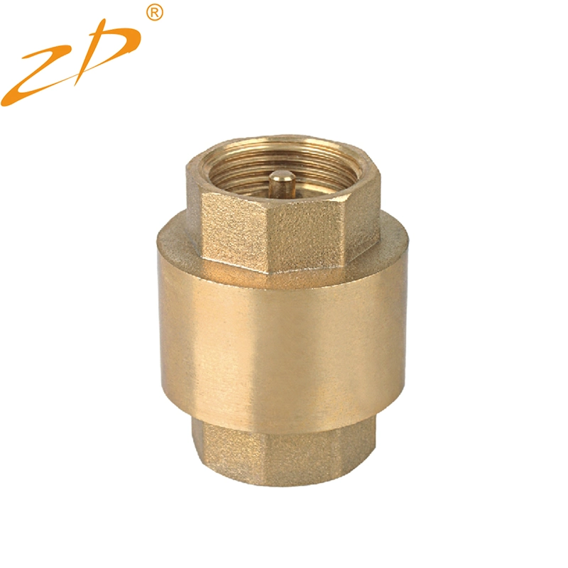 Thread Vertical Female Foot Brass Ball Water Check Valve with Spring to Prevent Back Flow 1/2inch