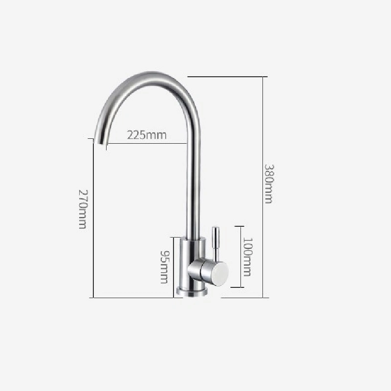 SS304 Kitchen Mixer Sink Faucet Sanitary Ware Cold and Hot Water Mixer Water Tap