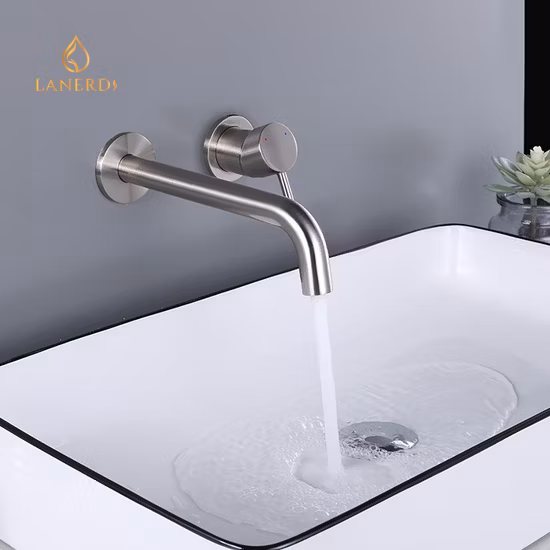 Lanerdi Single Handle Wall Mounted Less Pressure Basin Tap