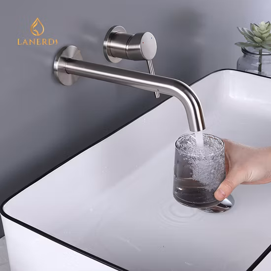 Lanerdi Single Handle Wall Mounted Less Pressure Basin Tap