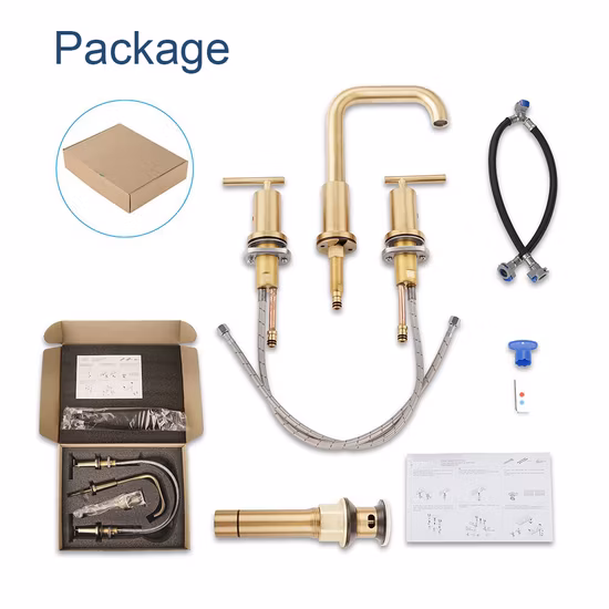 China Manufacturer 3 Holes Cupc Brass Body 8 Inch Widespread Bathroom Water Faucet Basin Tap