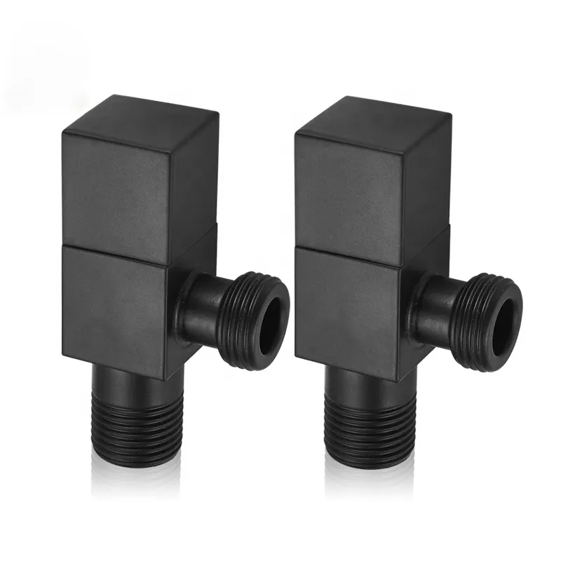 Wall Mount Brass G1/2 Quick Open 90 Degree Angle Stop Cock Valve Square Matte Black Shut off Angle Valve